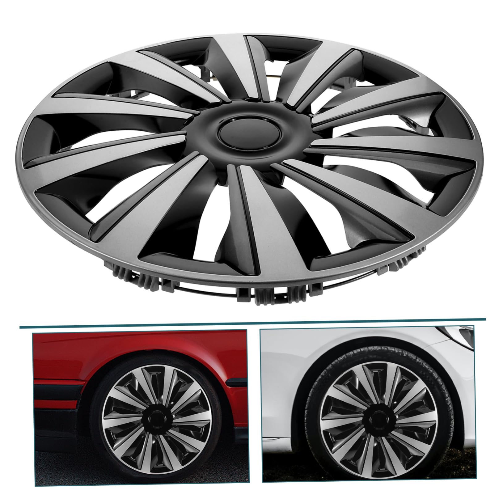 Gatuida Enjoliveurs 15 Pouces pour Roue de Voiture en PP, Protections D’enjoliveurs, Usage Polyvalent, Protection de Jante en Ville Voyage