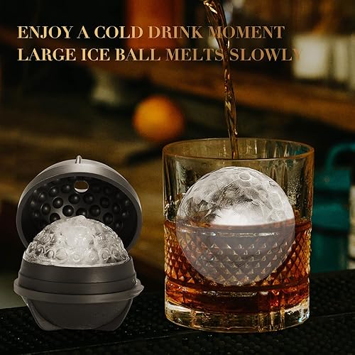 Miniatura 6 de ACOOKEE Juego de 2 Moldes Novedosos para Hacer Hielo con Forma de Pelota de Golf, Divertidos Regalos de Golf para Hombres Golfistas, Moldes Redondos