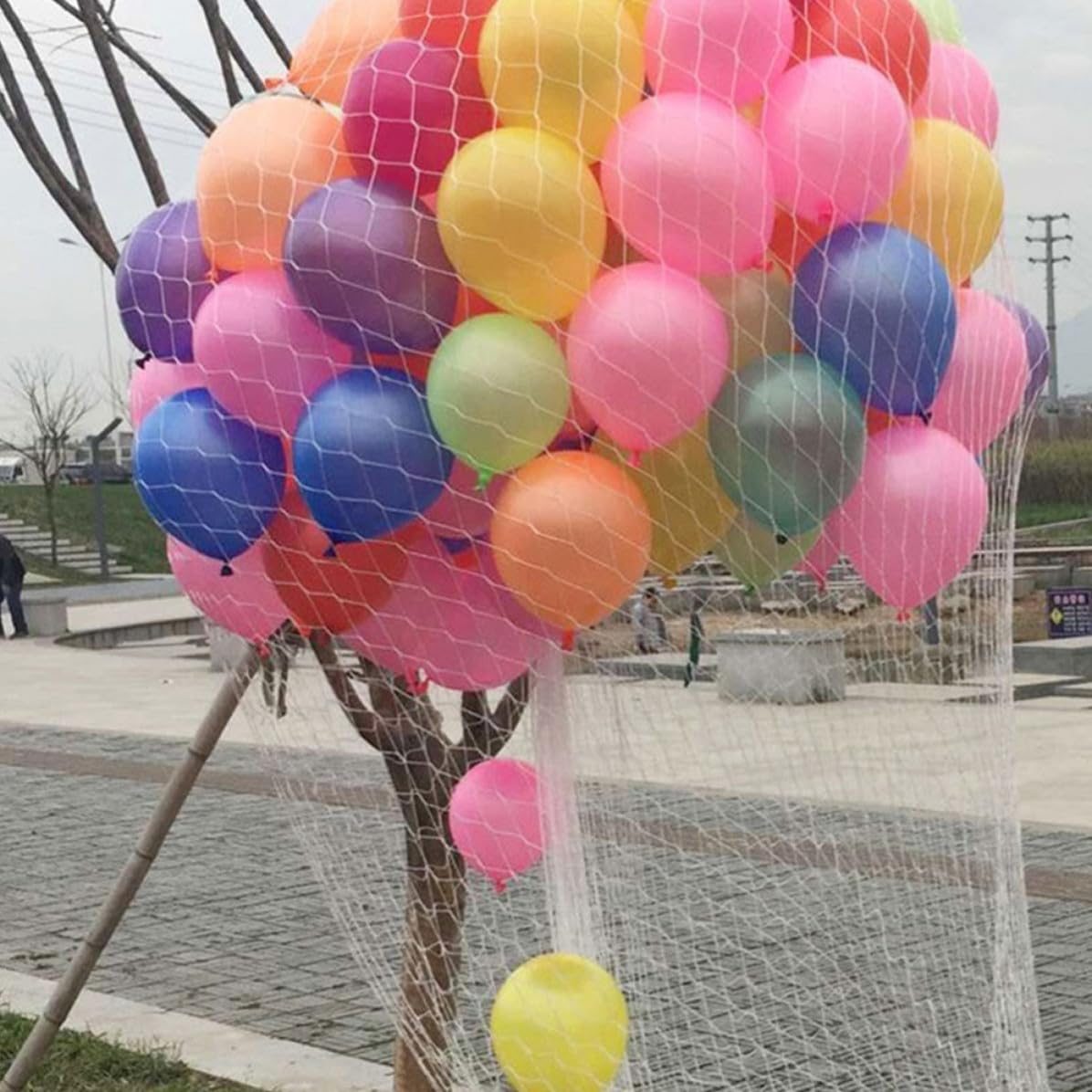 Ciieeo Großes Weißes Ballonnetz aus Kunststoff Wiederverwendbar und Bequem zu Bedienen für Kommerzielle Events und Partyfeiern Hält bis 1000 Ballons Sicher