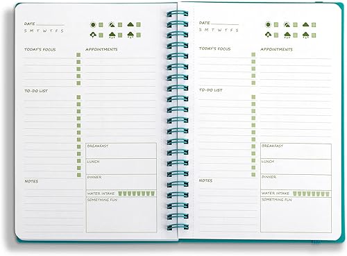 UtyTrees Agenda diaria sin fecha 73 x 96 pulgadas 144 páginas agenda diaria de lista de tareas diario con planificador de comidas planificadores
