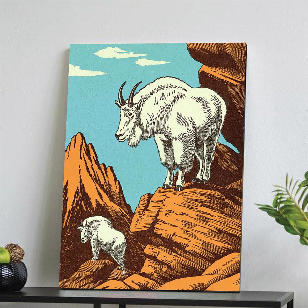 DesignSkinz Wall Art | Printed MDF Wall Painting|Home Decor for Living Room, Bedroom, Office, Study (9x11inch) - Mountain Goats-image-46