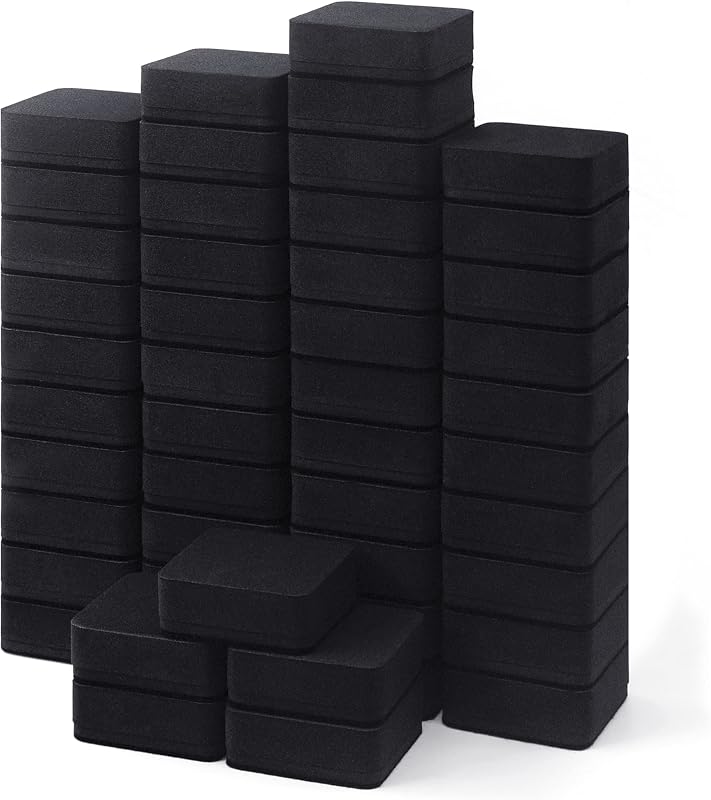 Borradores en seco para pizarra blanca magnética, negro, 2 x 2 pulgadas, paquete de 48