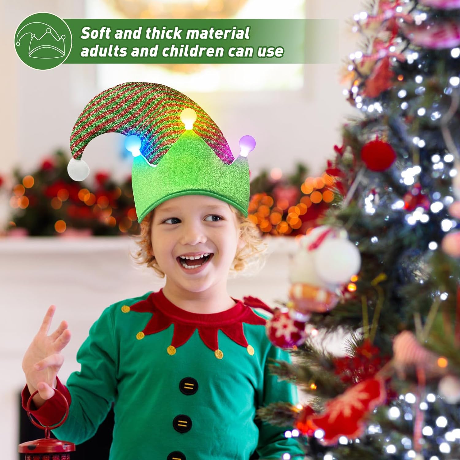 Elf Hat Felt Elf Hat with Jingle Bells Santa Hats Hat Great Holiday Party Costume New Year Gift Ideas and Accessory - Image 9