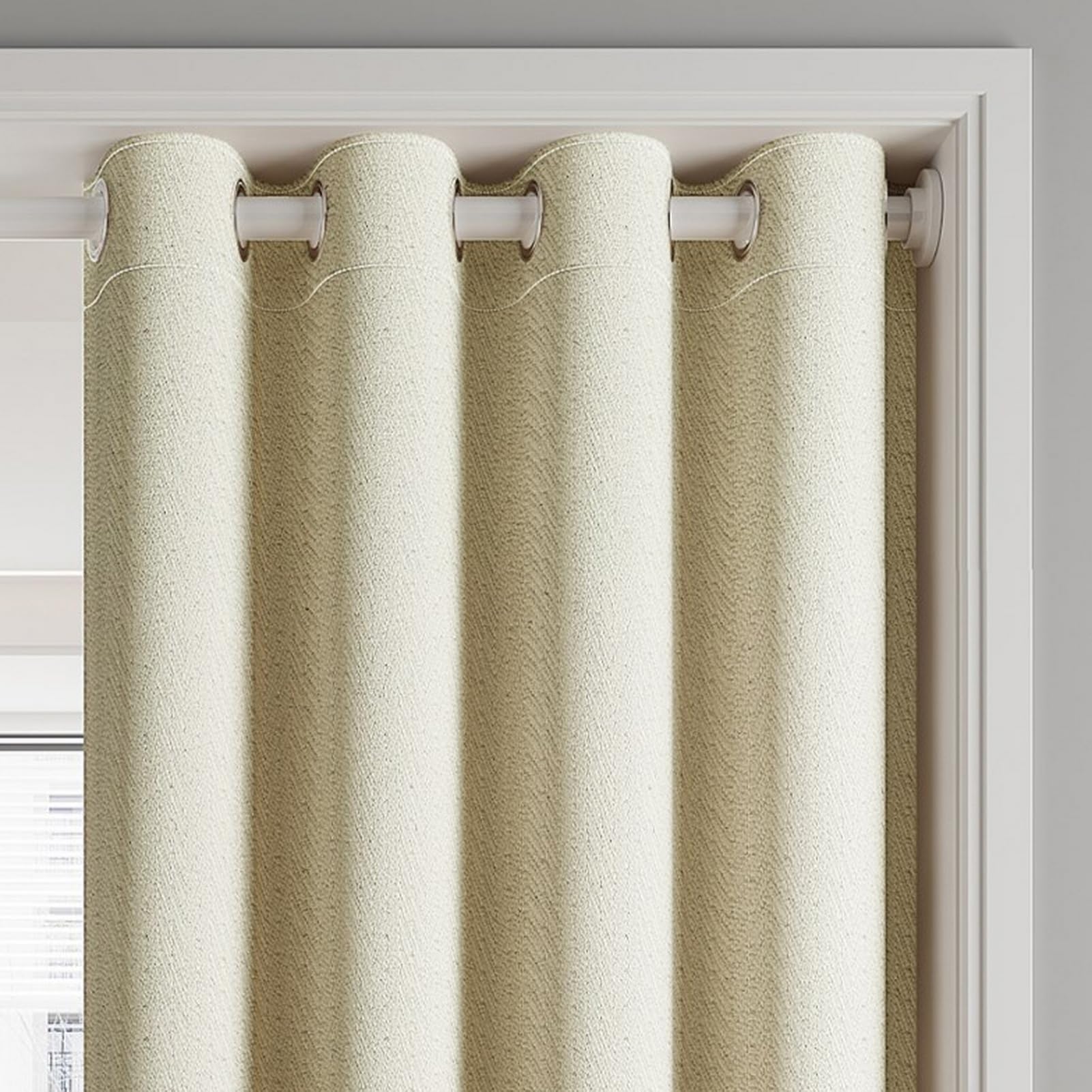 Khaki zasłona na drzwi do drzwi, prywatność, zaciemniająca, ścianka działowa do drzwi wejściowych/przesuwnych i szafy, 180 cm szer. x 270 cm, wszechstronna zasłona na patio i garderobę (1 szt.)