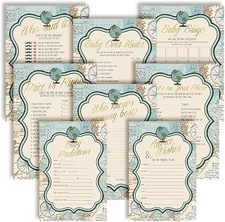 Amanda Creation Baby Shower Games 8 Game Set Adventure Awaits 80 Double-...