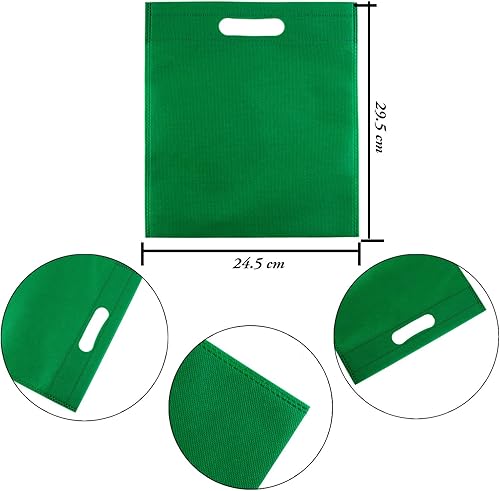 Miniatura 2 de Aneco 50 bolsas no tejidas de 9.5 x 11.5 pulgadas, bolsa de regalo de polietileno, bolsa de regalo de colores arcoíris, bolsa de asas de regalo para