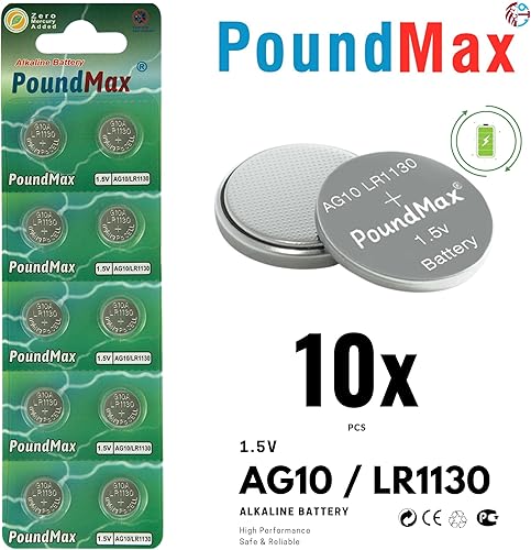 Miniatura 2 de AG10 LR1130 Baterías 1.5 Batería de Botón Alcalino Paquete Combo - 10 unidades