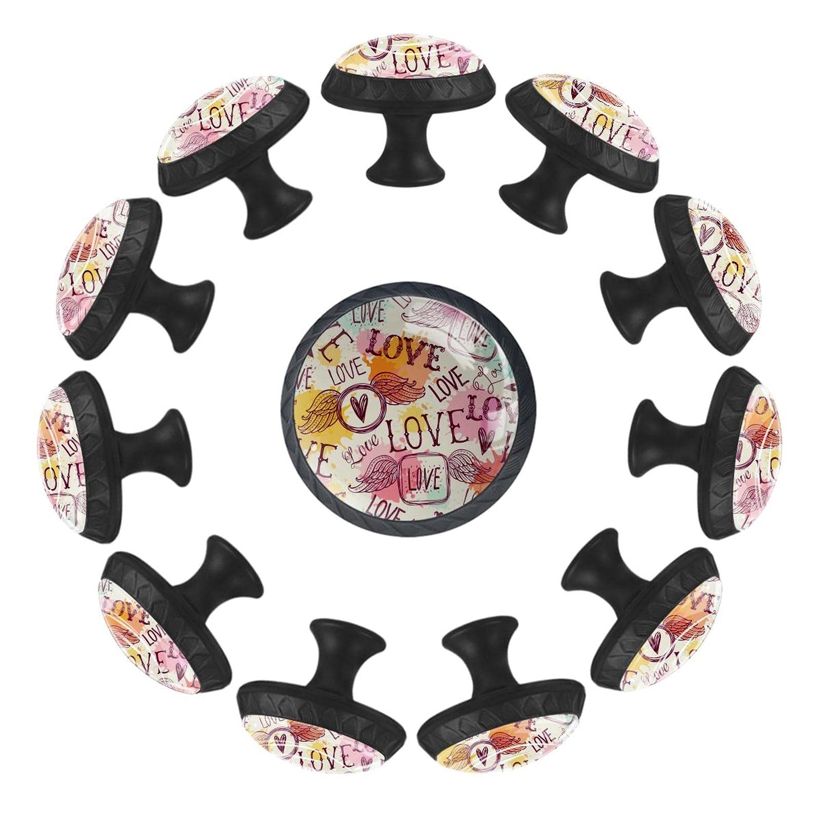 Boutons de tiroir ronds aile d'amour de 35 mm pour relooker vos commodes, lot de 12 pièces