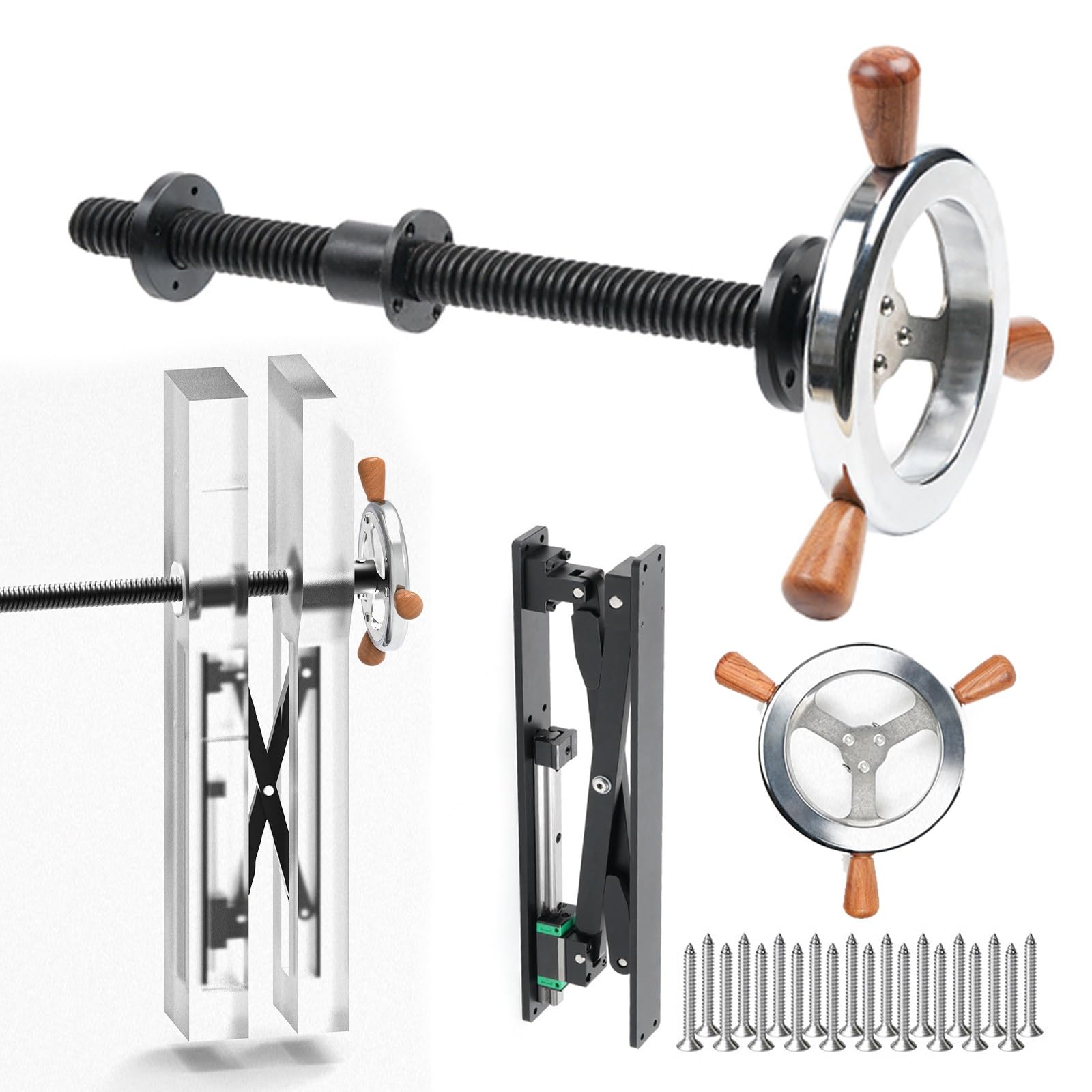 Vitalisworks Silver Workbench Leg Vise, Woodworking Table Clamp With Parallel Bracket And Handwheel, Secure Clamping Tool Set (Silver)