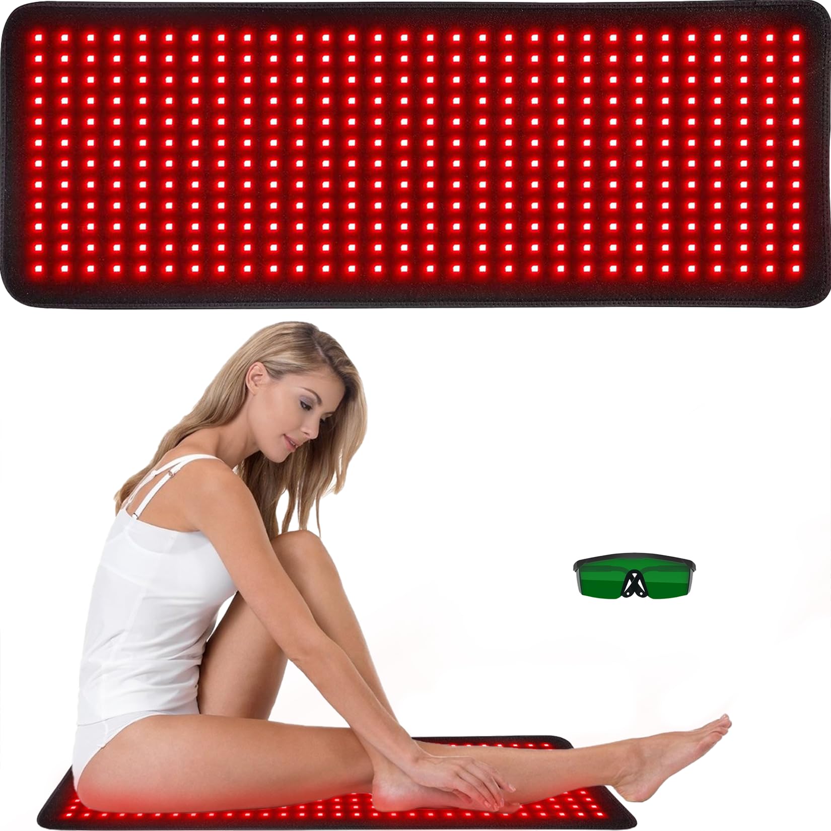 Red Infrared Light Therapy Mat for Body, 31.75" x 11.5" Red Light Pad Upgraded 3 Chips in 1 Beads 360pcs LEDs 660nm 850nm RLT Device for Body Back Shoulder Knee Joint Pain Relief, Ideal Gift