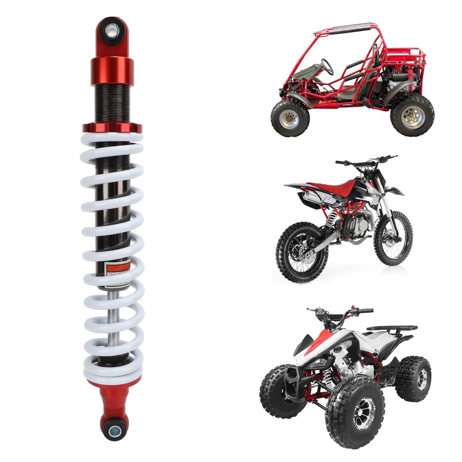 Cocoarm Amortyzator Motocyklowy 410 Mm, Stop Aluminium CNC, Uniwersalny Amortyzator Zawieszenia, Idealny do Rowerów Terenowych, Quadów, Gokartów i Pojazdów Terenowych