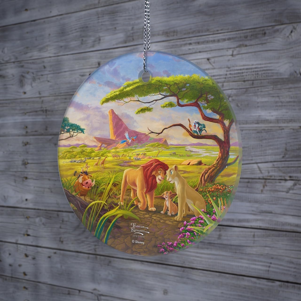 Disney – The Lion King – Remember Who You are – Thomas Kinkade Studios - 3.5” Starfire Prints Hanging Glass Print Accessory – Collectible | Complimentary Velveteen Gift Bag SPCIR1318 - Image 2