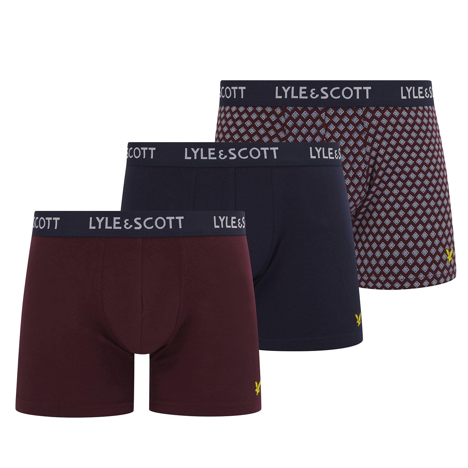 Lyle & Scott ELLIOT 3 Pack Boxers Wine (Small)
