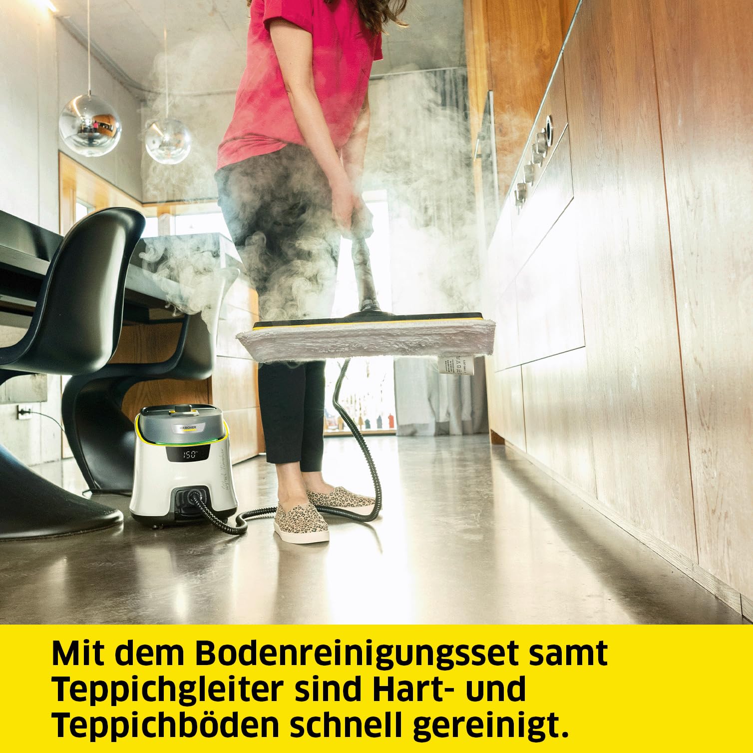 Kärcher Dampfreiniger SC 5 Deluxe Signature Line, 4 Bar, ca 130 m² Flächenleistung, 2250 W Heizleistung, in 3 min aufgeheizt, mit Teppichgleicher