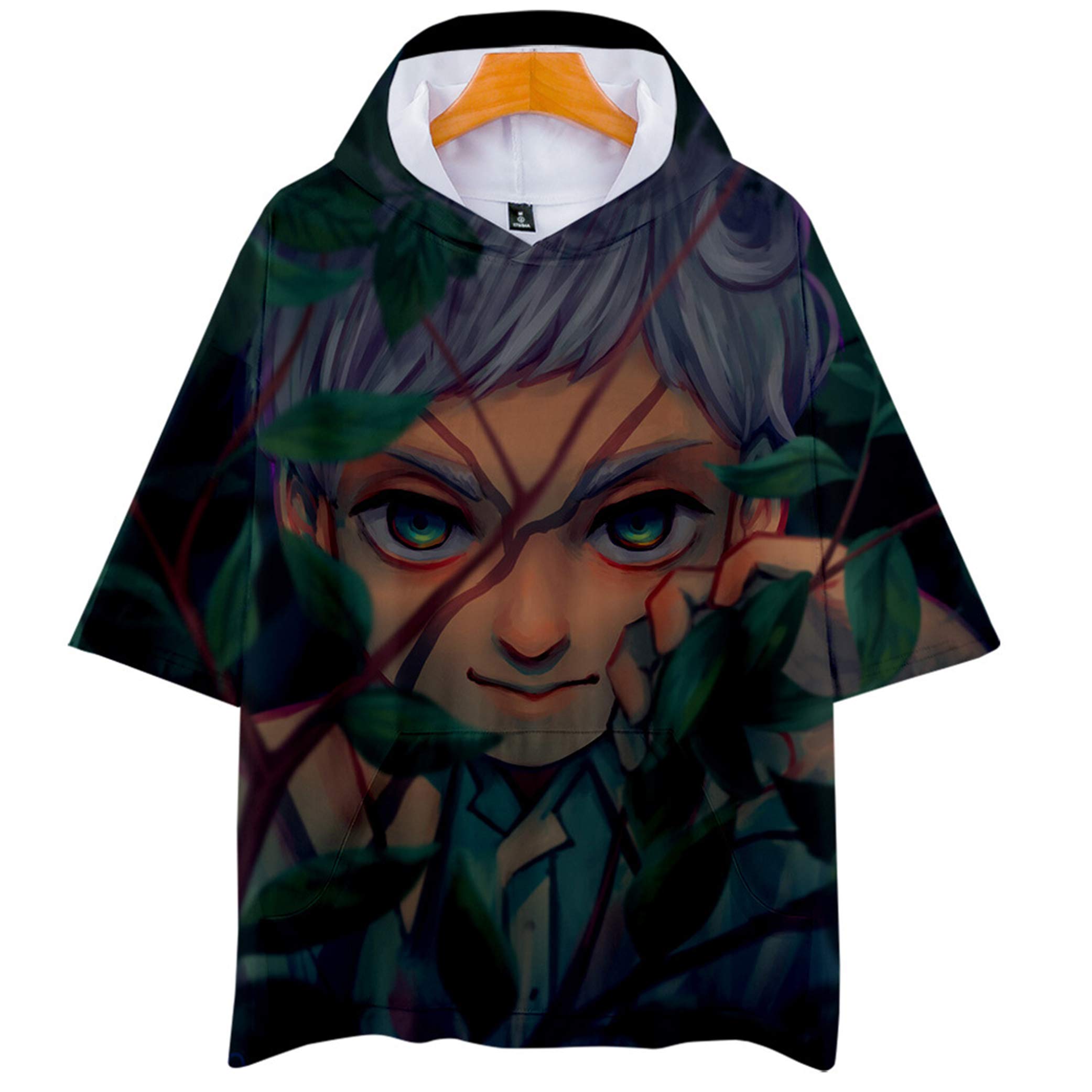 The Promised Neverland Shirt Anime Loose Hooded T-Shirt T-Shirt Top for Teens Women/Men