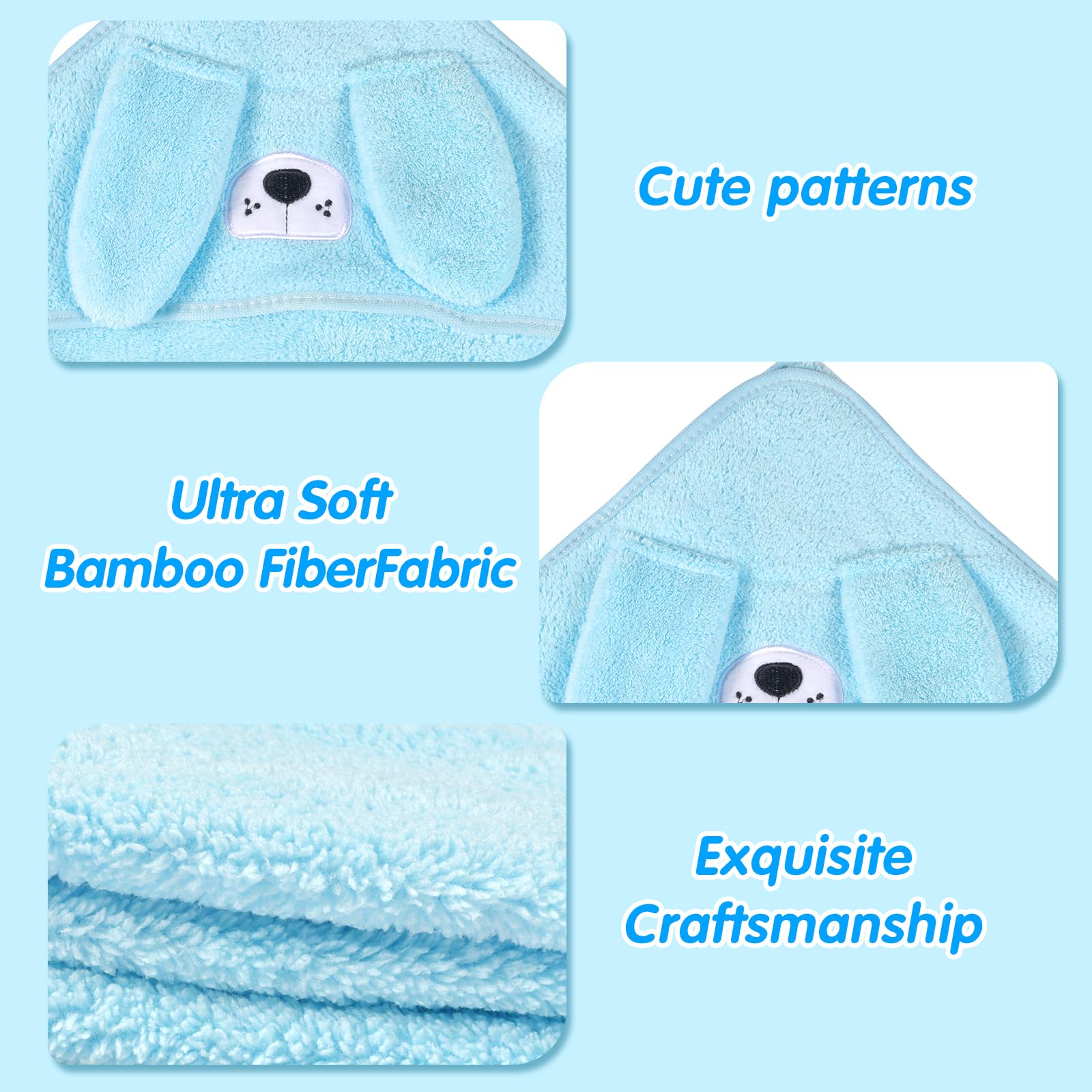 Serviettes Bébé Avec Capuche, 3 Pièces, 80 X 80 Cm, Serviette