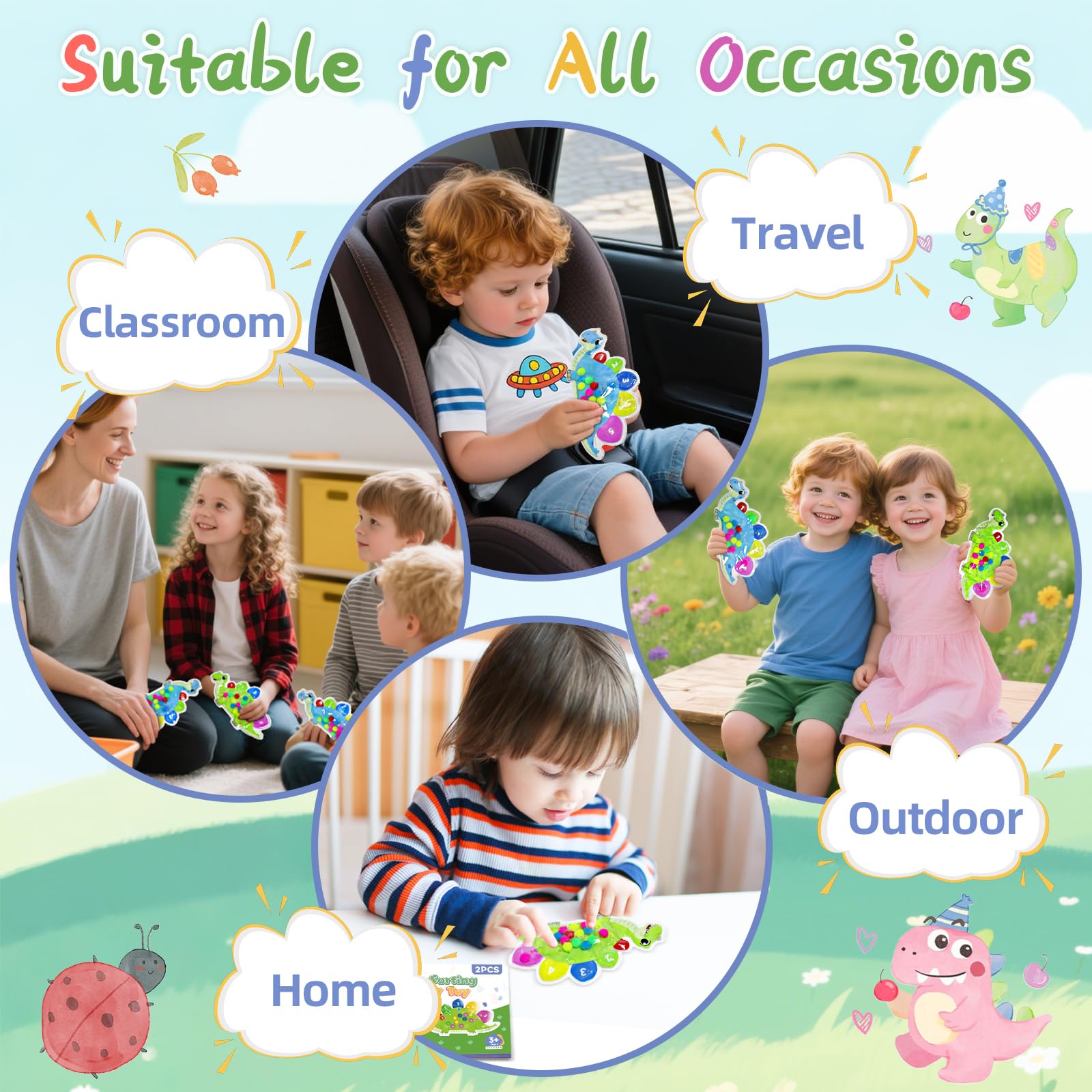 2 juguetes sensoriales de clasificación de colores para niños pequeños de 3 a 5 años, actividades de aprendizaje preescolar, habilidades motoras finas, juguete de viaje para niños de 3, 4 y 5 años 5