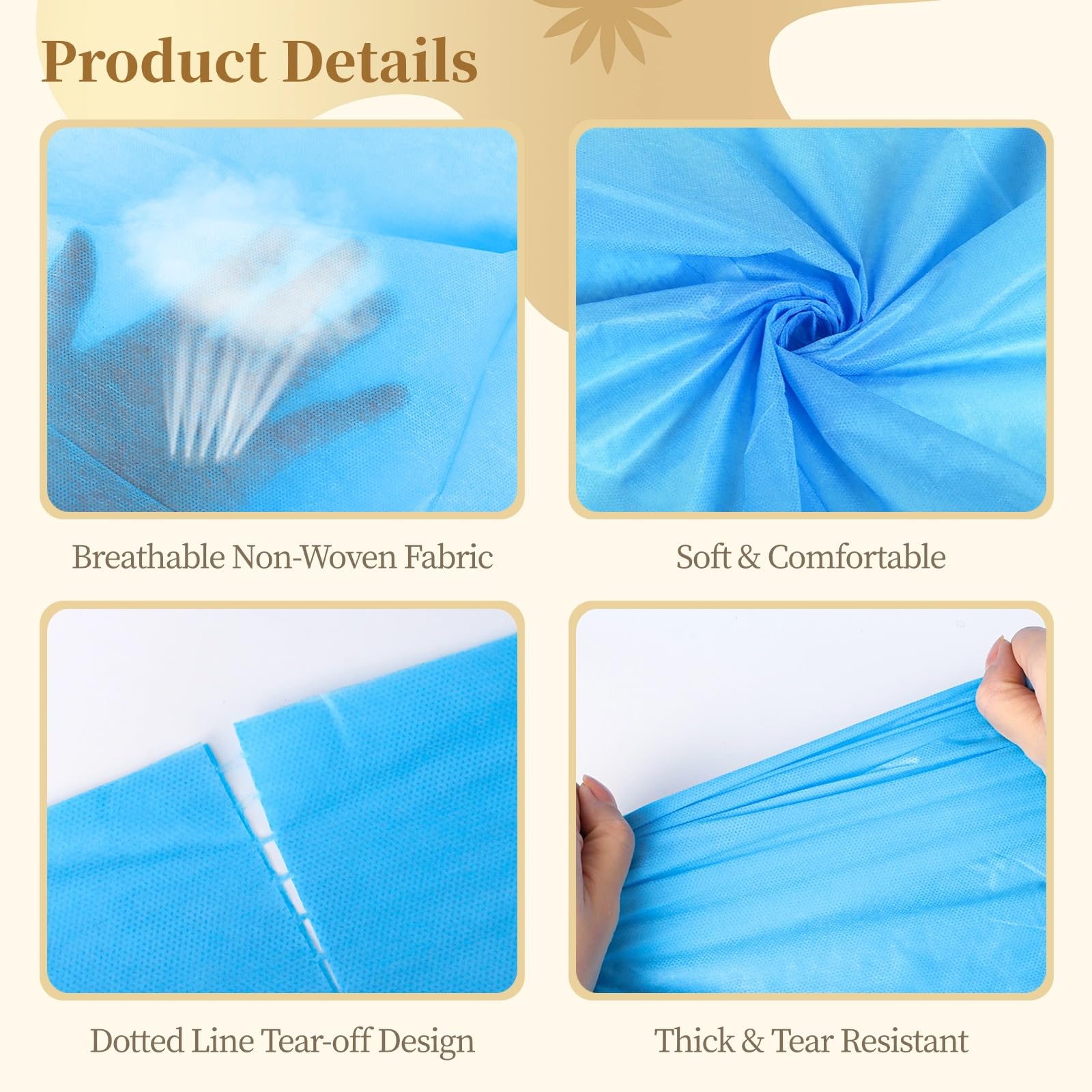 100 hojas desechables para mesa de masaje, 71 x 31.5 pulgadas, fundas desechables de cama de masaje de tela no tejida transpirable, sábana de higiene de un solo uso para centros de spa, salones de