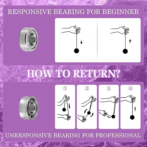 Miniatura 9 de YOYOSTUDIO Yoyo Yoyo profesional T16 Trick Yoyo para adultos y niños, Yoyo sensible para niños de 8 a 12 años Yoyos de metal con kit de rodamientos