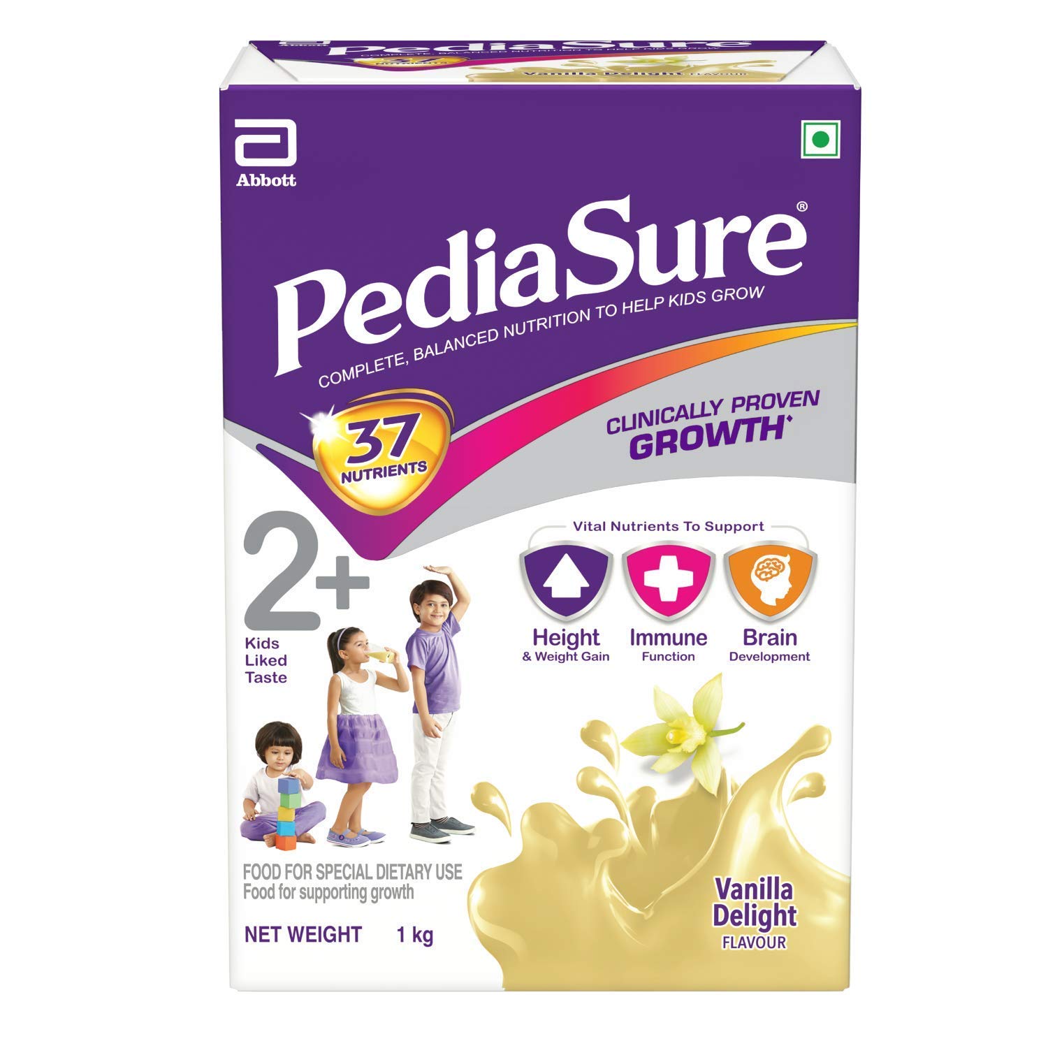 PediaSure Vanilla Delight 1Kg/35.2Oz - Case - for Kids 2 years to 10 years - pack of 4