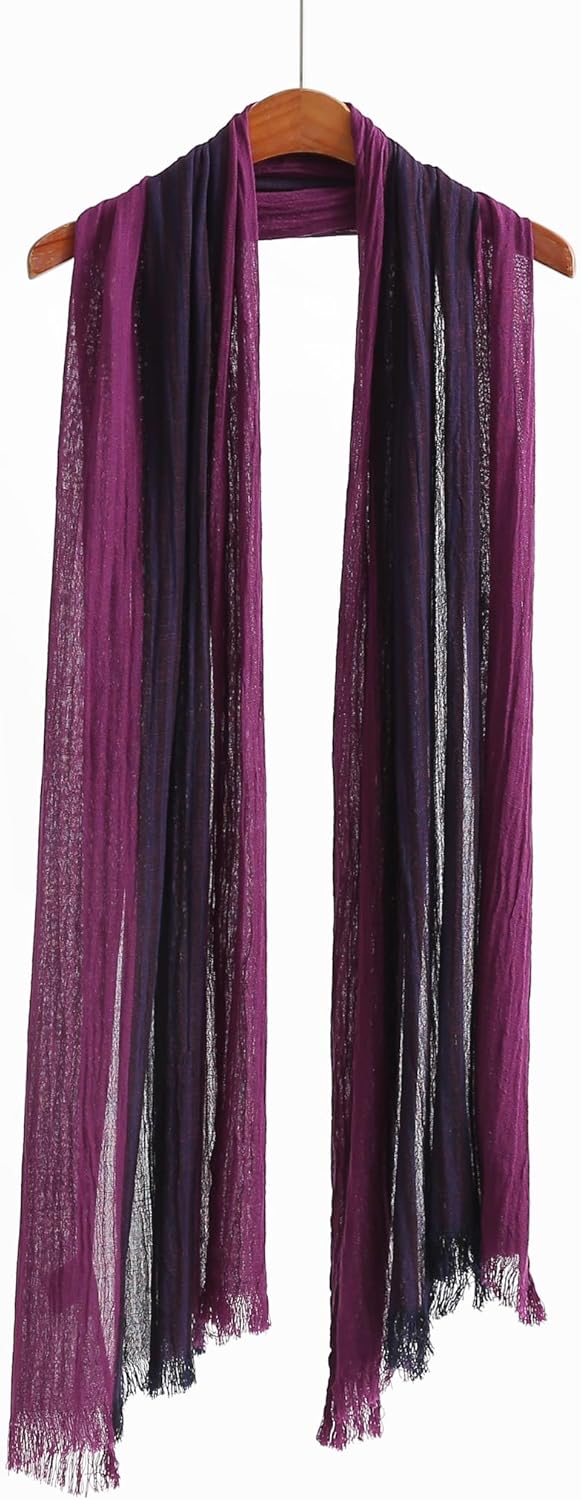 Jeelow Lightweight Summer Scarf Light Shawl Wrap Linen Feel Scarves For Men And Women - Image 2