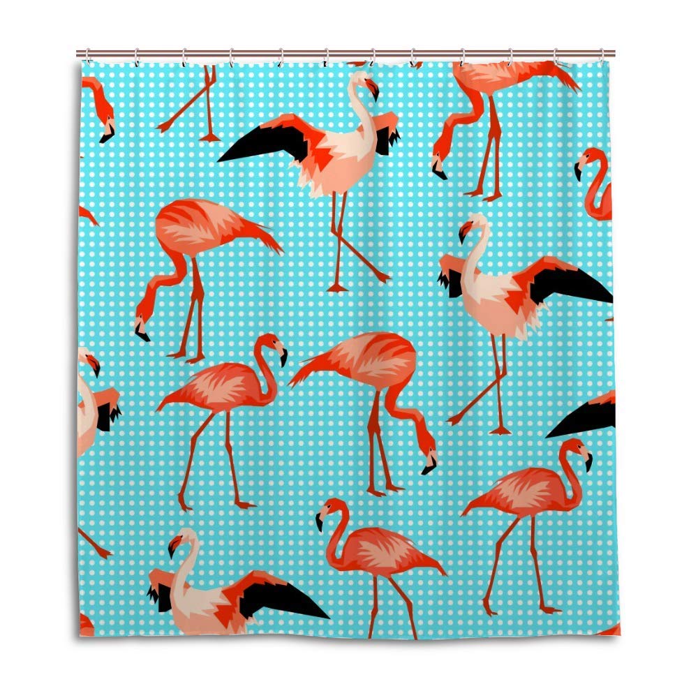 Rideau de douche décoratif flamant rose pour une salle de bain moderne et colorée