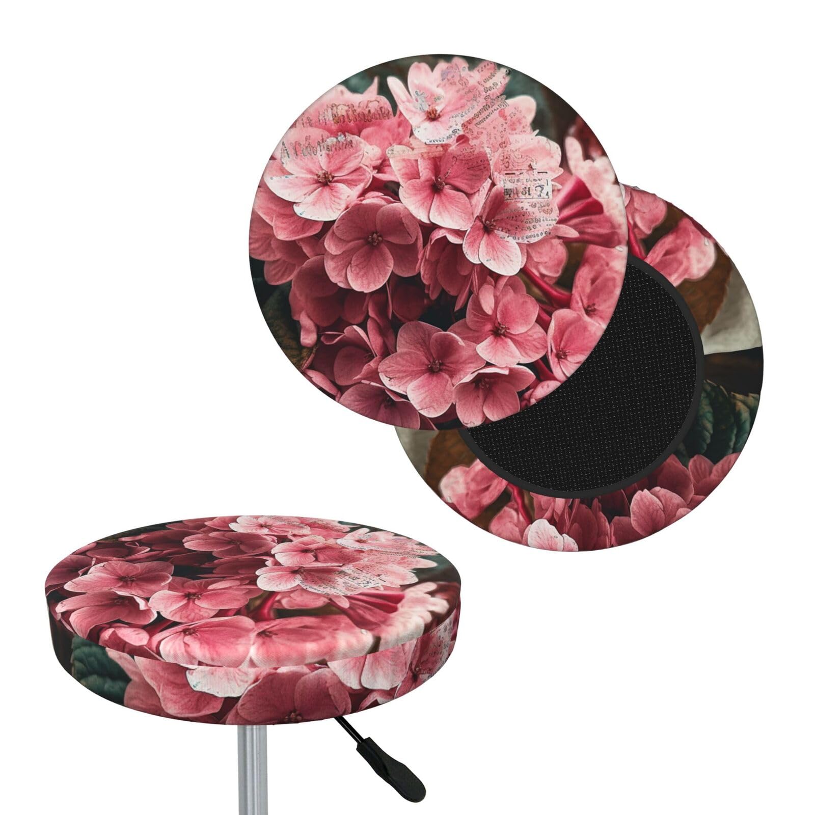 NONHAI Flowers Bar Stool Cover Round Elastic Stool Cushion Covers Dustproof Bar Chair Cover Washable Stool Cushion Slipcover Stretch Stool Seat Covers for 12-14 Inch Chair