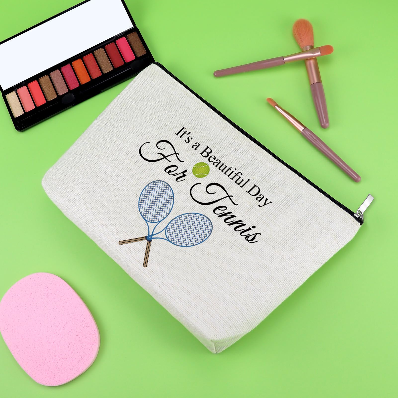Tennis Lover Gift Tennis Team Gift Makeup Bag Inspirational Gift Tennis Gifts for Girls Cosmetic Bag Tennis Player Gifts for Women Christmas Graduation Gift for Tennis Friend Sister Travel Pouch - Image 4