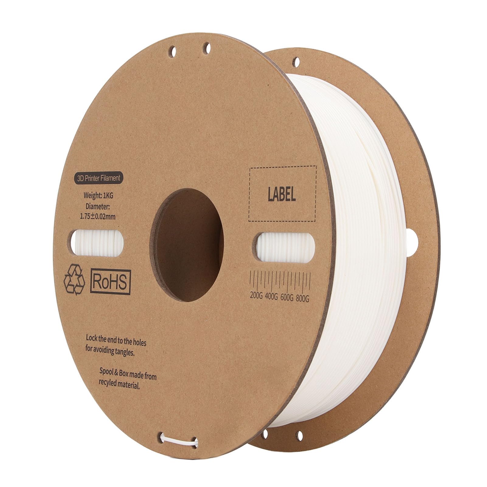 FTVOGUE Biały Filament PLA 1,75 Mm Filament do Szybkiego Druku, Szpula 1 Kg