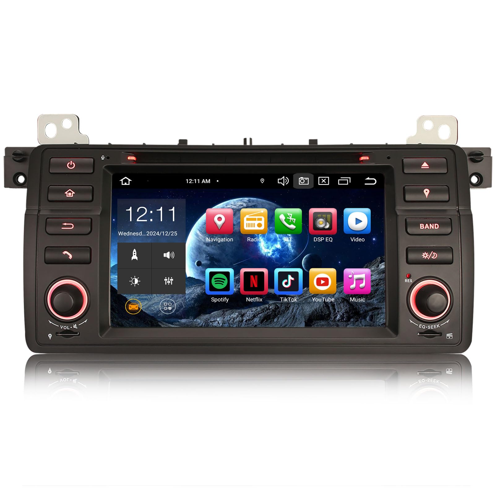Erisin 7 Pulgadas 8-Core 4GB+64GB Android 13 Radio Coche Bluetooth Estéreo Navegación de Automóvil para BMW E46 Serie 3 M3 Rover 75 MG ZT GPS Carplay Android Auto WiFi DSP RDS OBD2 Dab+ USB FM CD DVD