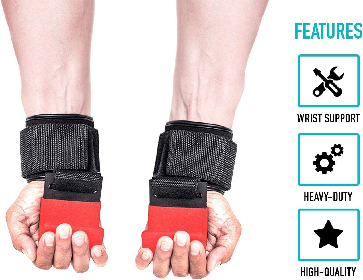Weight Lifting Hooks Heavy Duty Lifting Wrist Straps for Pull ups Deadlift Straps for Power Lifting Lifting Grips with Padded Workout Straps for Weightlifting Ideal Gym Gloves for men and women : Sports & Outdoors