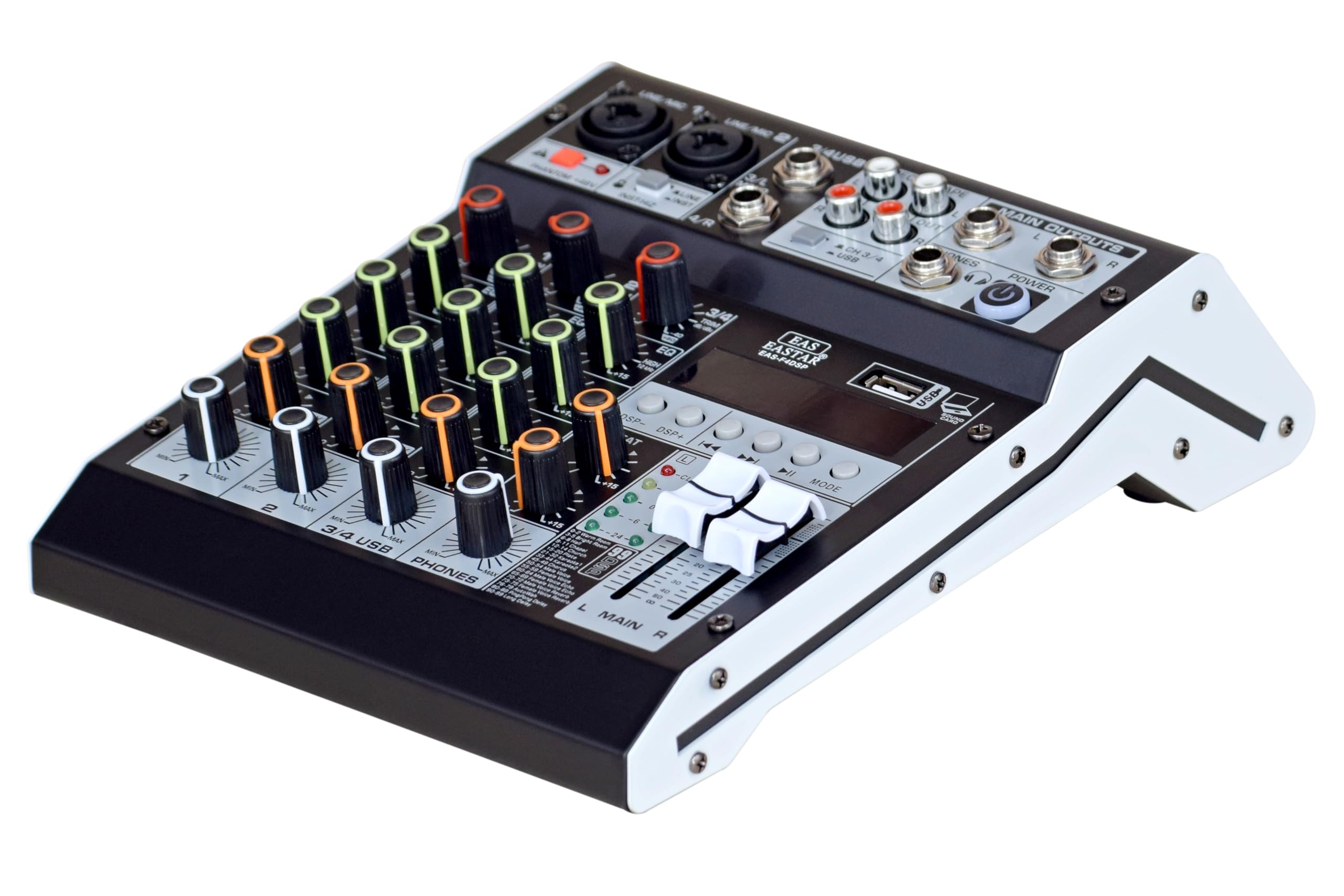 kh Audio Mixer 4 Channel for Stage Live Studio Stereo Recording DJ Stage Professional Audio Mixer Sound Board Console System Interface 4 Channel 48V Phantom Power (4 Channel DSP) - Image 2 thumbnail
