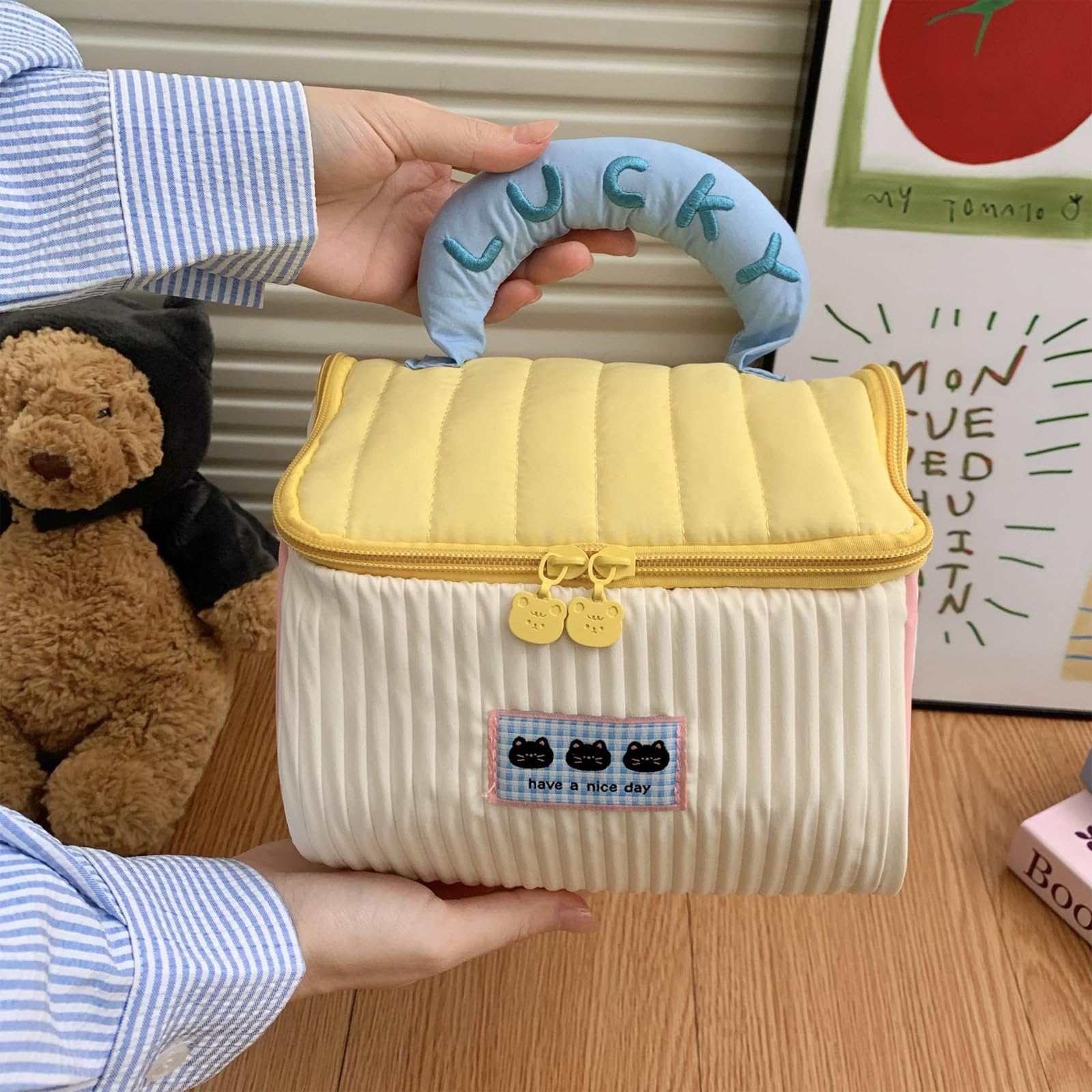 Amazon | 毎日使用および旅行用ポータブル化粧品ポーチ大容量の