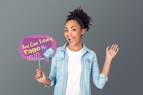 Miniatura 2 de Juego de accesorios para cabina de fotos de fiesta de los años 90: divertidas decoraciones retro para fiestas y celebraciones de décadas (12)