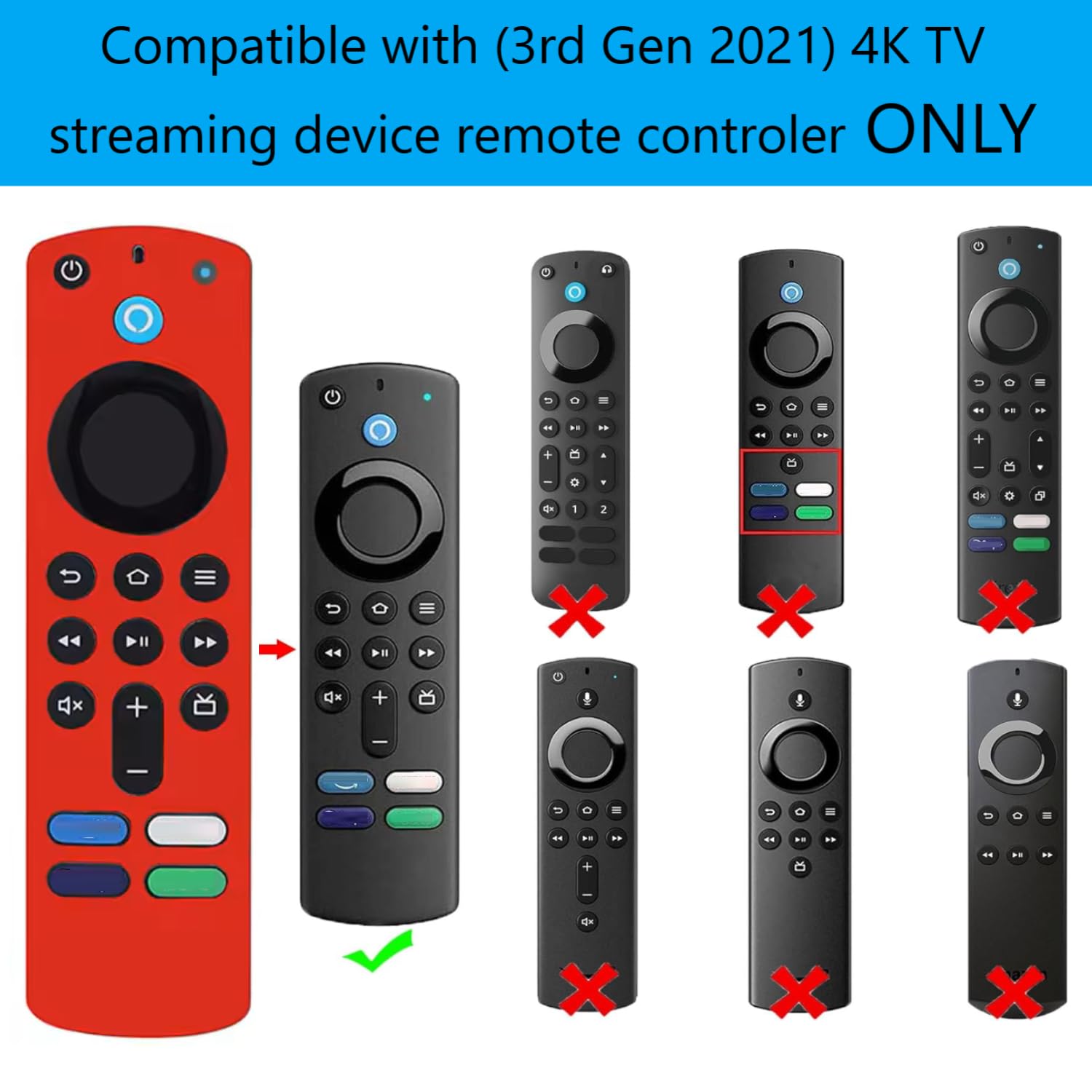 Custodia Protettiva in Silicone per Stick di Terza Generazione con Design Antiscivolo e Cordino, Ottima Presa e Copertura per Telecomando Ad Accesso Completo (#1