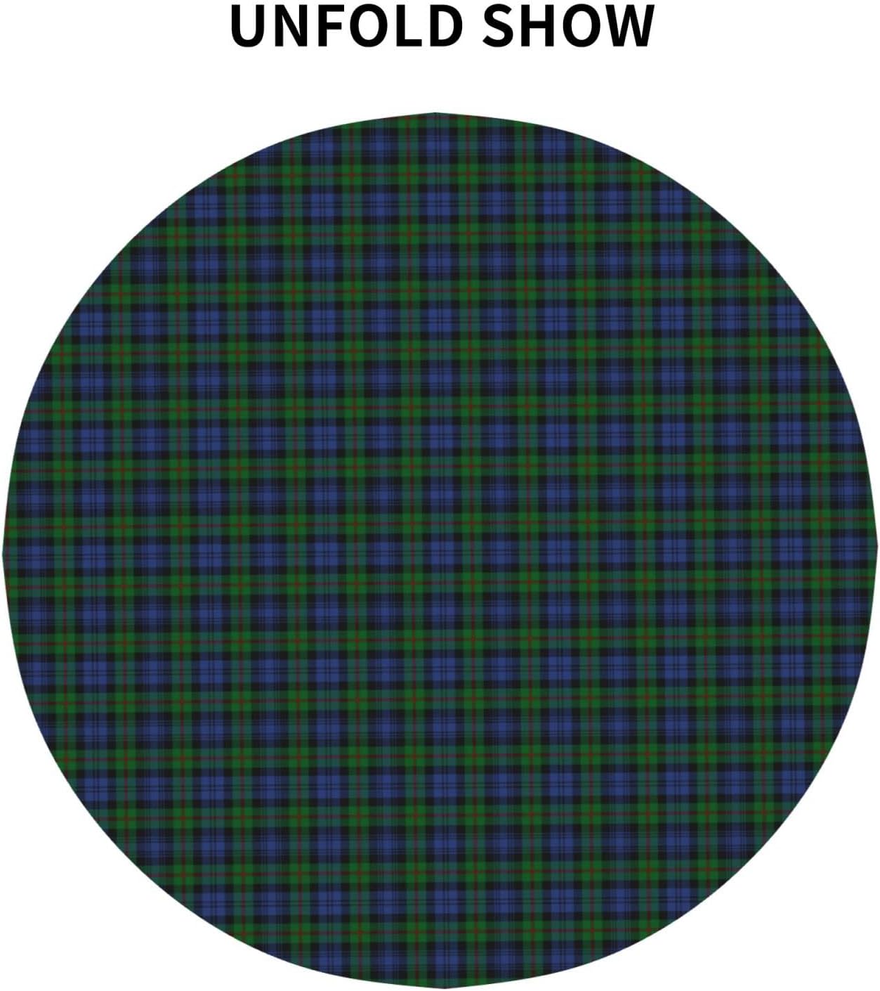 Tablecloth Round, Clan Murray Tartan Bright Green and Blue Plaid Washable Table Cover for Farmhouse Kitchen Dining Picnic Party Indoor Outdoor Table Mats 60 inch