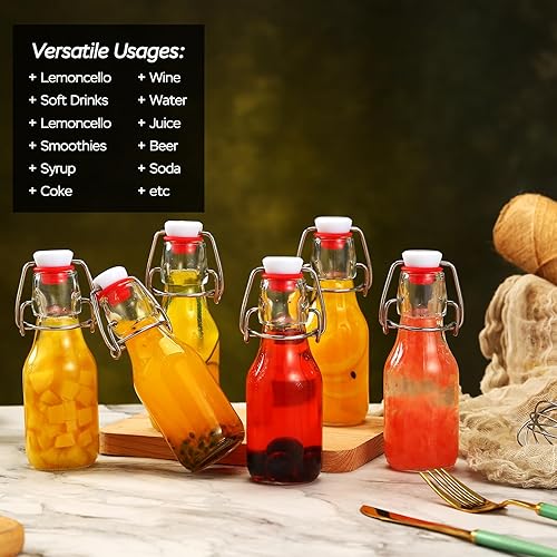 Miniatura 4 de 12 Pack 4 oz Swing Top Glass Bottles,Flip Top Glass bottles with airtight Caps for Home Brewing Beer,Kombucha,2nd