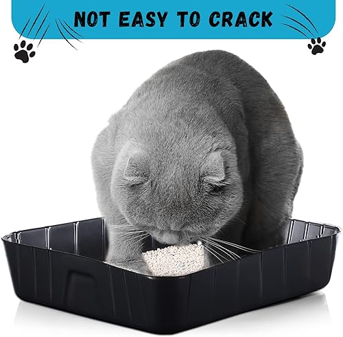 Miniatura 5 de Bokon 25 cajas de arena desechables para gatos, bandeja de arena de plástico para gatos, bandeja de arena para gatitos, conejos, cobayas, hámster,