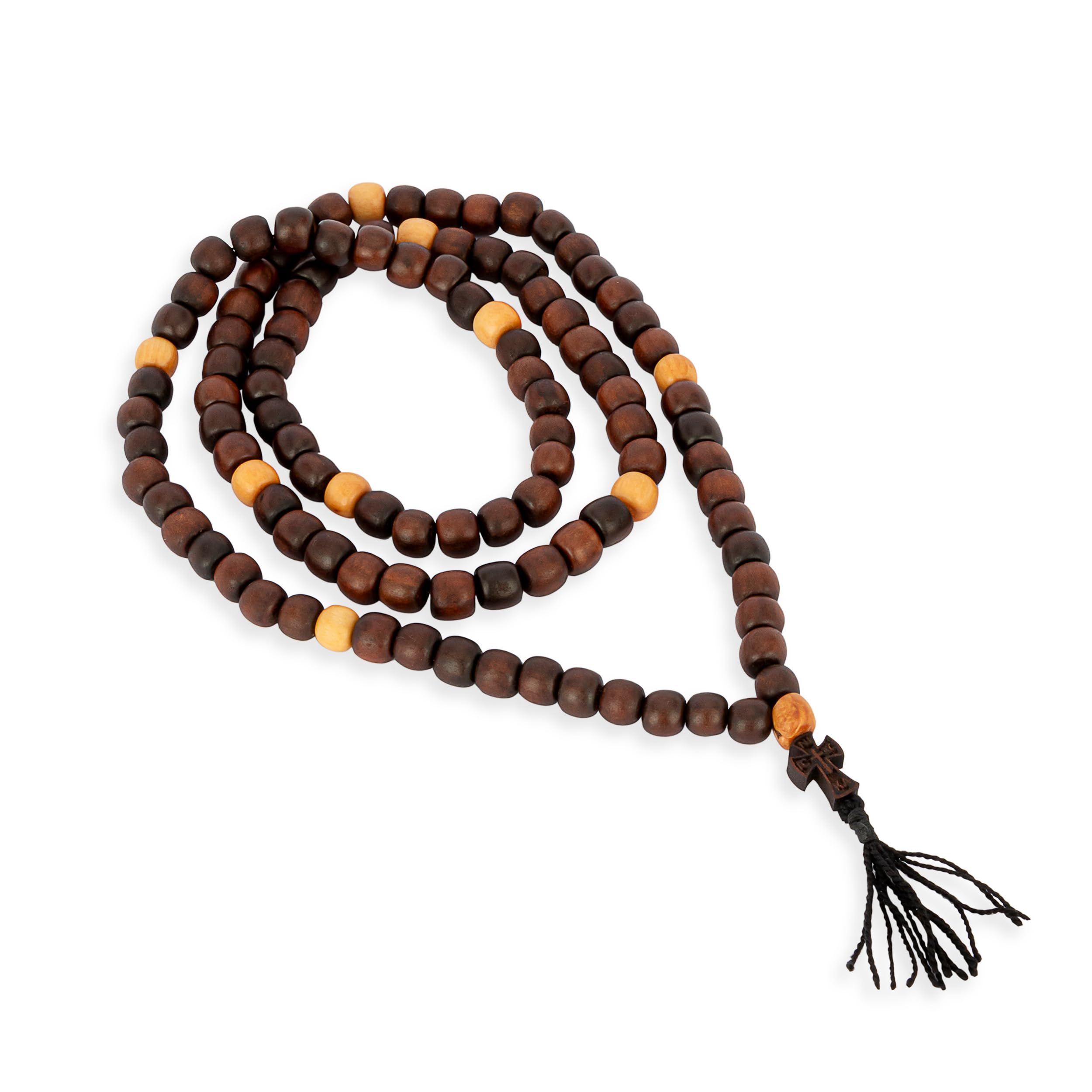 NKlaus Rosary Boxwood 100 links handmade prayer chain new 1153, brown, 100 Glieder