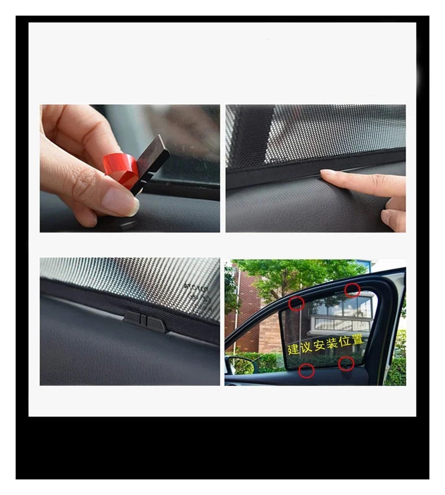 Kfz Outdoor Abdeckplane Für Vw Für Polo Fließheck 6R 6C 2009-2017 Magnetische Vorhang Mesh Frontscheibe Rahmen Vorhang Auto Fenster Sonnenschutz Autoscheiben Sonnenschutz(2PC Side Triangle)