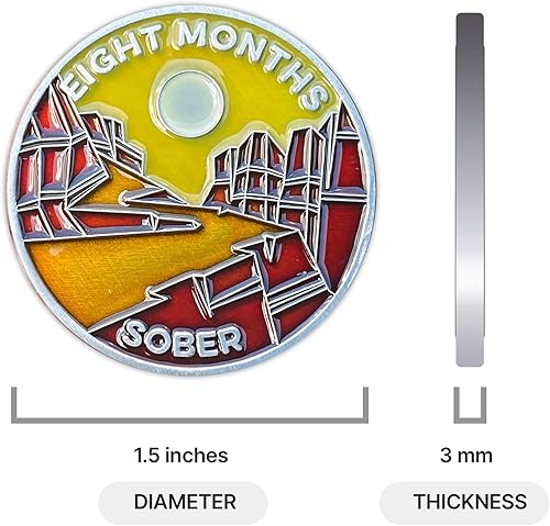 Miniatura 71 de The Achieve Mint Ficha sobria de 13 meses Chip sobrio de trece meses Regalo no AA, medallones no religiosos para hombres y mujeres que celebran