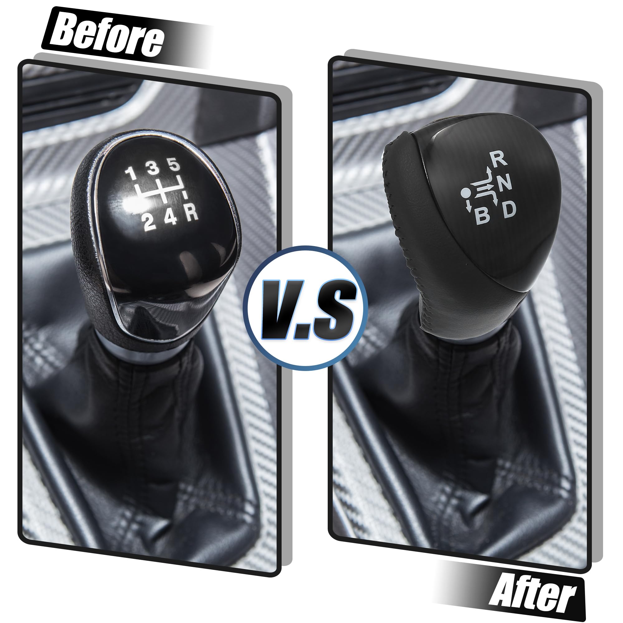 ACROPIX Car Gear Shift Knob Bright Black for Toyota Prius 2010-2015 1 Pc