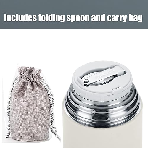 Miniatura 4 de Mr.Dakai Recipiente térmico para sopa para comida caliente, contenedor aislado para comida caliente, contenedor de acero inoxidable al vacío Bento