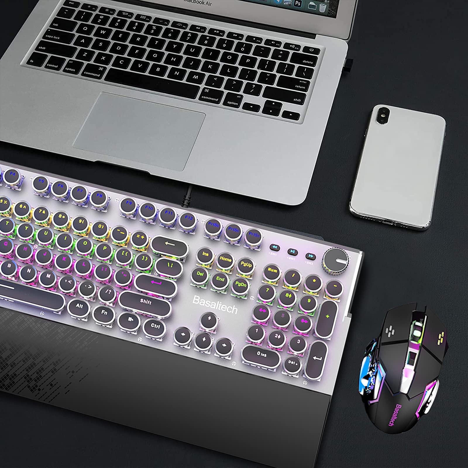 Basaltech Typewriter Style Mechanical Keyboard with Removable