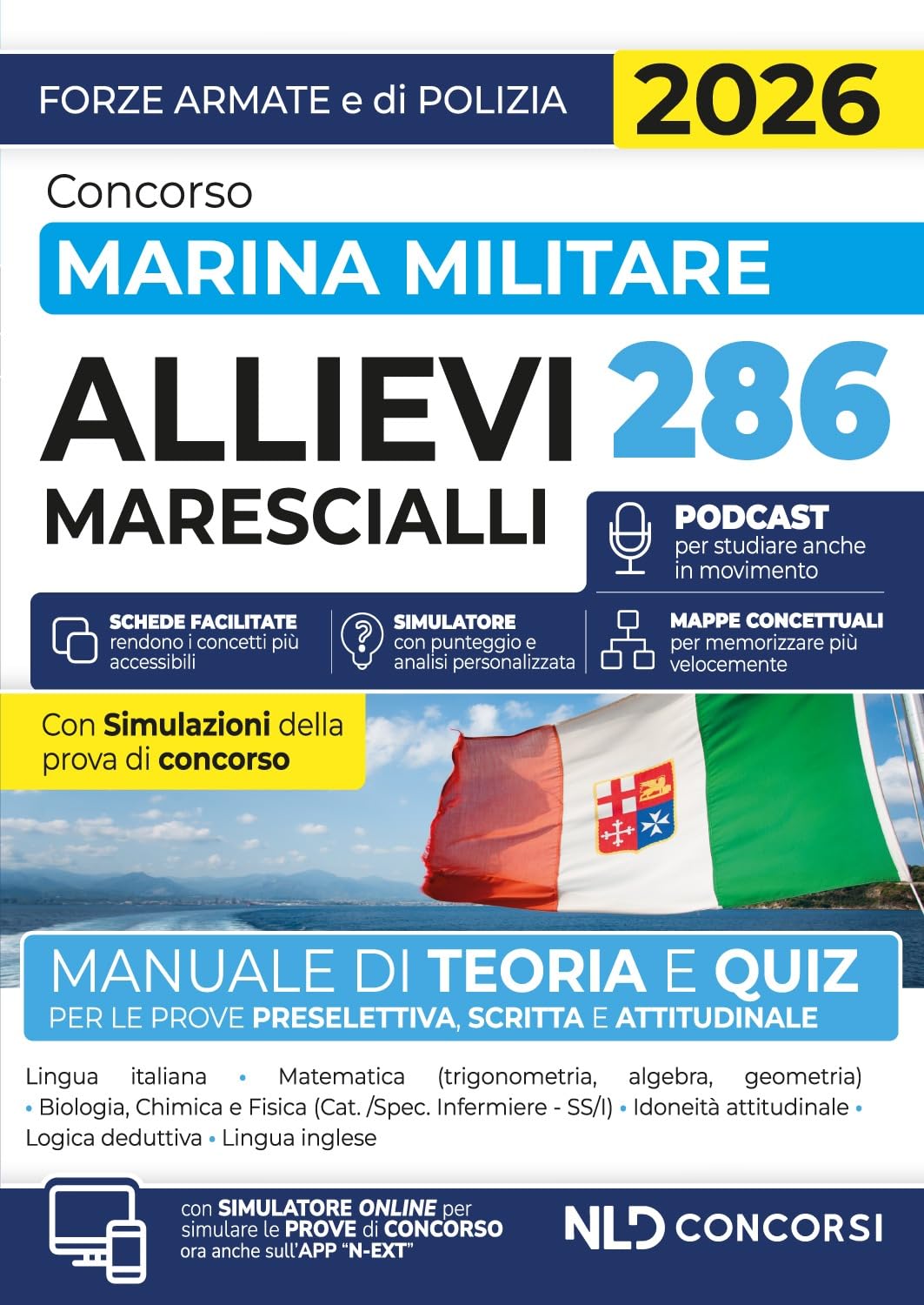 Concorso allievi marescialli Marina Militare 2026. Manuale di teoria e quiz