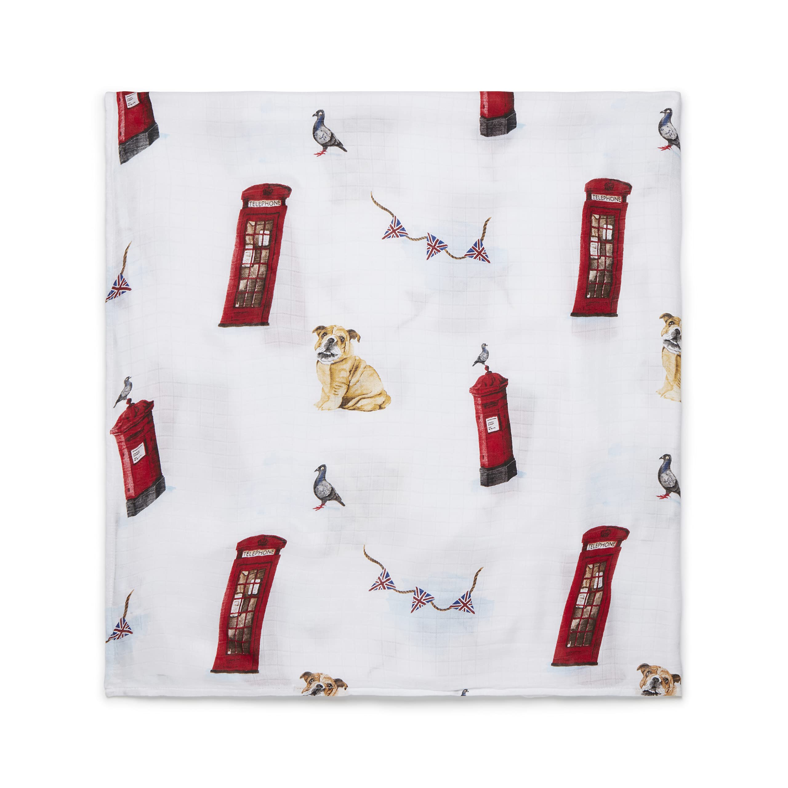 Panda® Paquete de 3 mantas de muselina de bambú para bebé, 120 x 120 cm, Londres, suave, transpirable y suave, multiusos, esencial para bebés y niños, gran regalo para recién nacidos, calma y