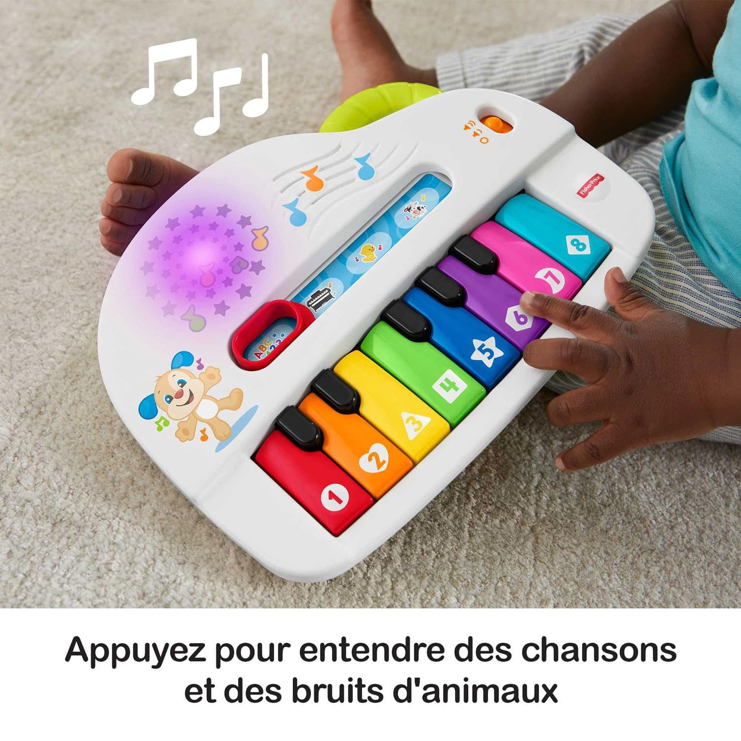 Fisher Price Mon Piano Rigolo, Jouet Interactif Musical Et Lumineux Avec Modes De Jeu Apprentissage Et Musique Pour Bebe Des 6 Mois Gfk11