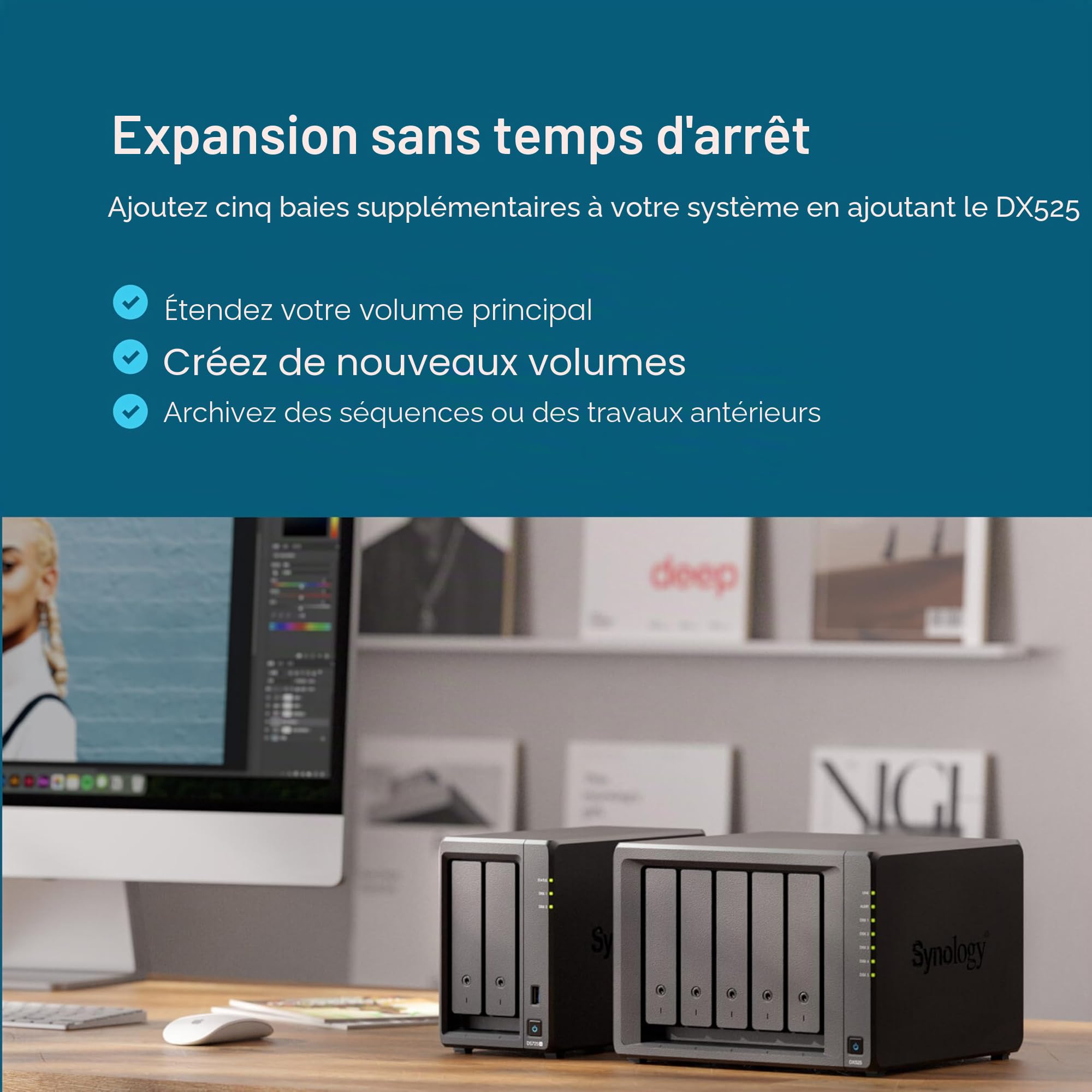 Synology Kit NAS DS725+ à 2 Baies, processeur Ryzen, mémoire 4 Go, utilisateurs Standard 2,5 GbE-NIC, revendeur Domestique autorisé, Field Lake, Support téléphonique, DiskStation