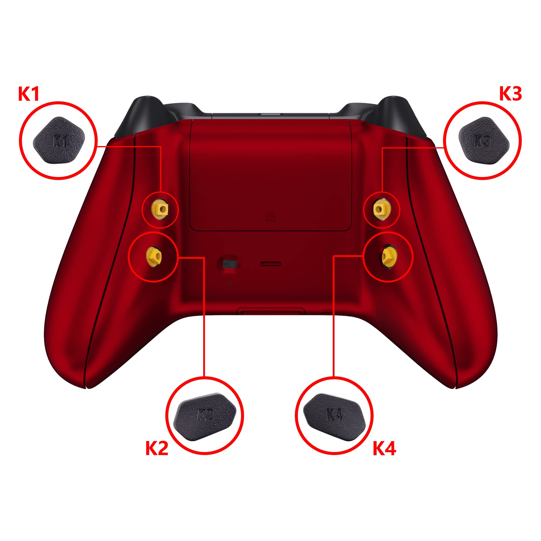eXtremeRate HOPE Remap Kit Programmabile per Xbox Series X S Controller Scheda&Cover Posteriore&Grip&Tasti Posteriori per Xbox Core Joystick(Model 1914)-Rosso Scarlatto