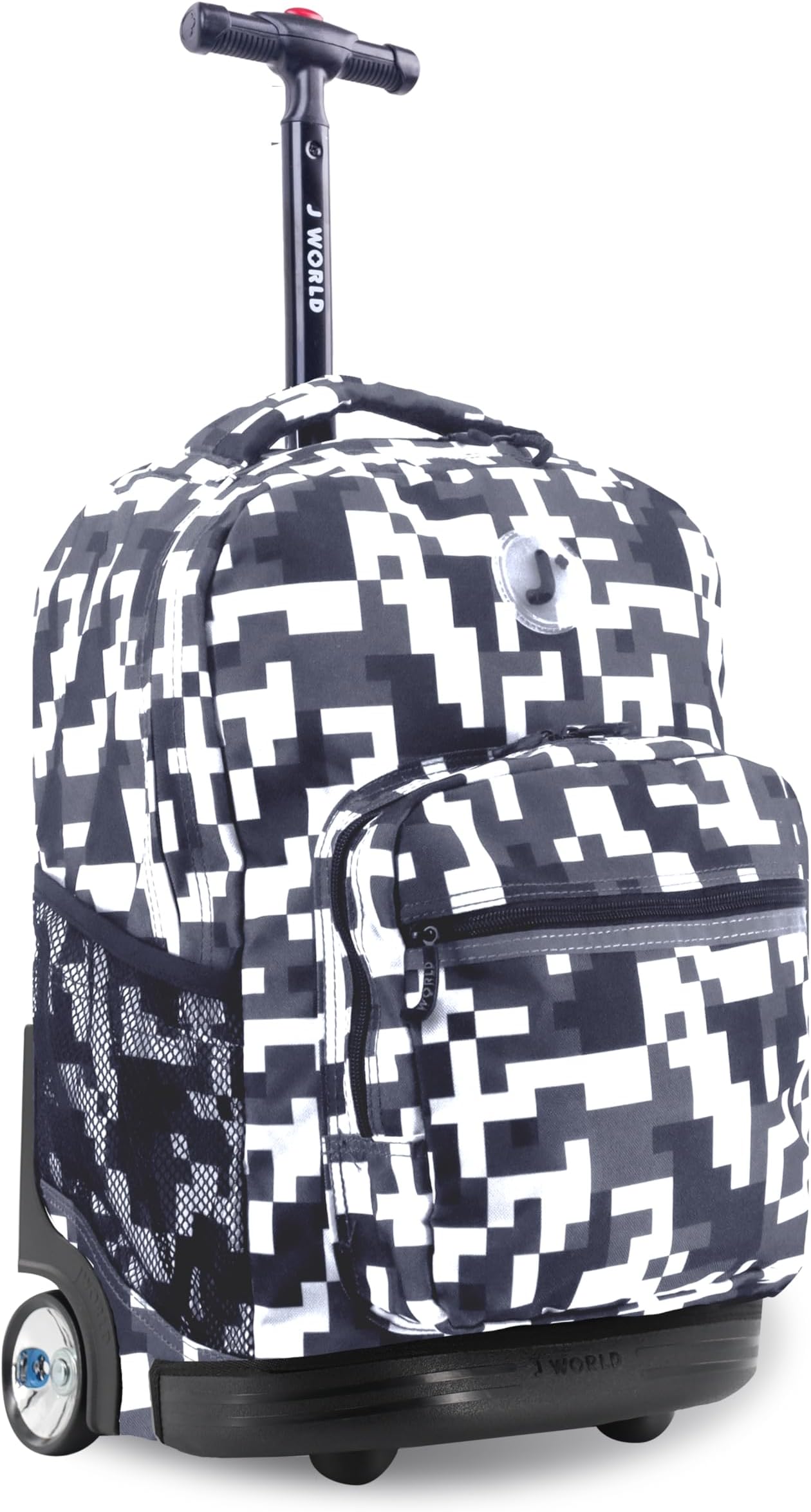 J World New York Sunrise Rolling Backpack, Camo, 18"